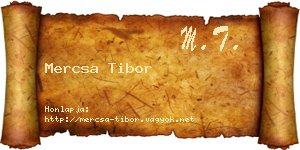 Mercsa Tibor névjegykártya